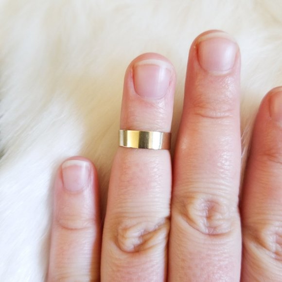 🔸14k Gold Ultra Wide Stacking Midi Toe Knuckle Ring - 5 - Picture 2 of 7